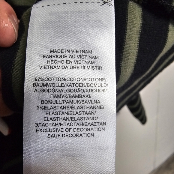 Lauren Ralph Lauren Green Olive and Black Stripe Long Sleeve Shirt Academia - Picture 7 of 8